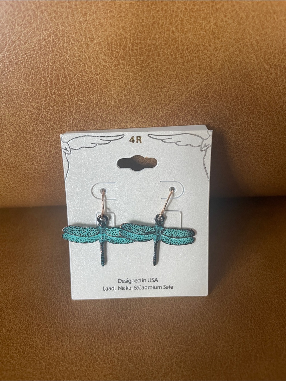 Turquoise Dragonfly Drop Earrings - Designed in USA